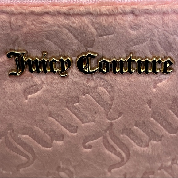 Juicy Couture Baby Pink Soft Cosmetic Travel Makeup Bag W/ 1 Toiletry Bottle - Picture 9 of 10